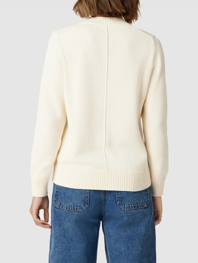 Gant Gebreide pullover met labeldetail, model 'Icon' Offwhite - 5