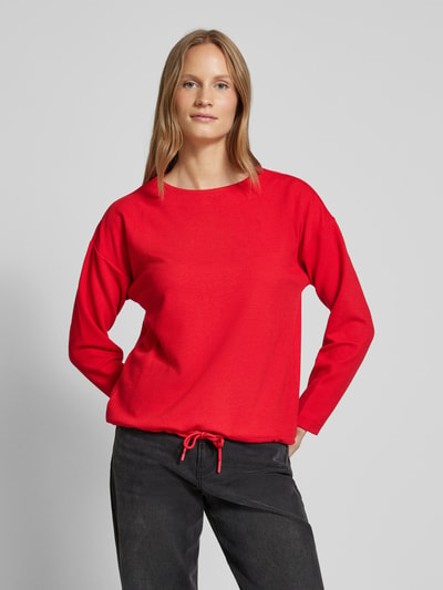 Jake*s Casual Longsleeve mit überschnittenen Schultern Kirsche 4