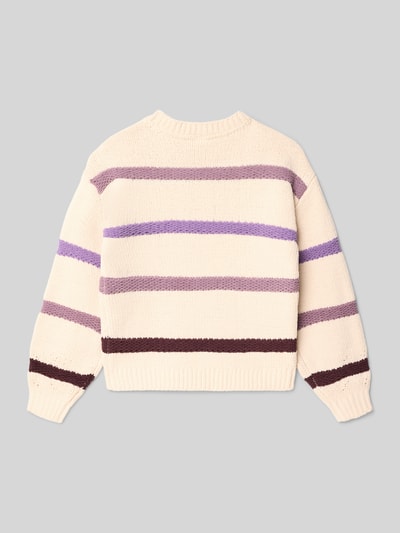 s.Oliver RED LABEL Sweter z dzianiny o luźnym kroju ze wzorem w paski Écru 3