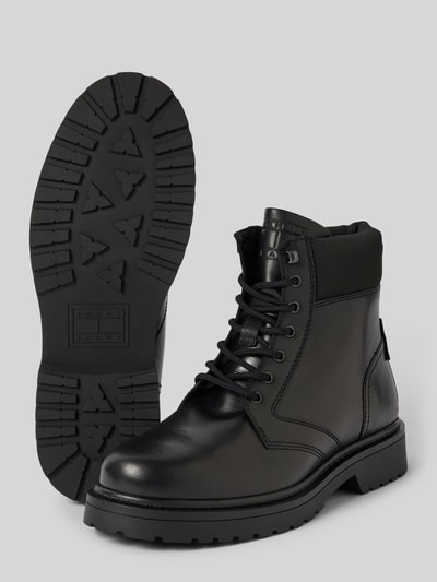 Tommy Jeans Schnürboots aus Leder mit Label-Detail Modell 'LACE UP' Black 4