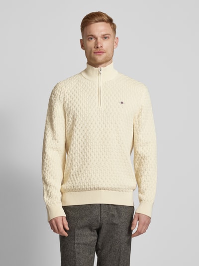 Gant Schipperstrui met geborduurd label Offwhite - 4