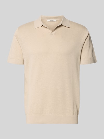 Produktfoto, Regular Fit Poloshirt aus Baumwoll-Leinen-Mix Modell 'MATTIS' von SELECTED HOMME in Beige, Feinstrick, unifarben, kurzarm