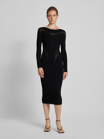 Patrizia Pepe Midikleid mit Ziersteinbesatz Black 4