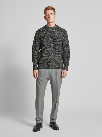 SELECTED HOMME Gebreide pullover met ronde hals, model 'PEPPER' Antraciet gemêleerd - 1