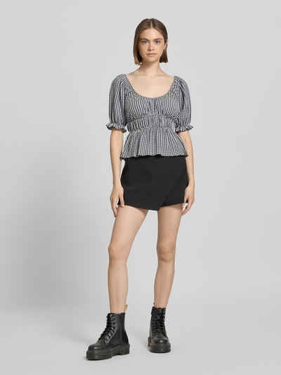 Gina Tricot Slim Fit Blusenshirt mit Puffärmeln Weiss 1