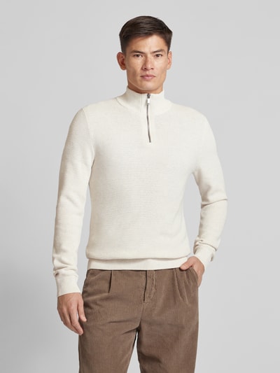 MCNEAL Strickpullover mit gerippten Abschlüssen Offwhite Melange 4