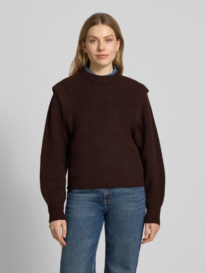 Scotch & Soda Gebreide pullover met ribboorden Chocoladebruin - 4