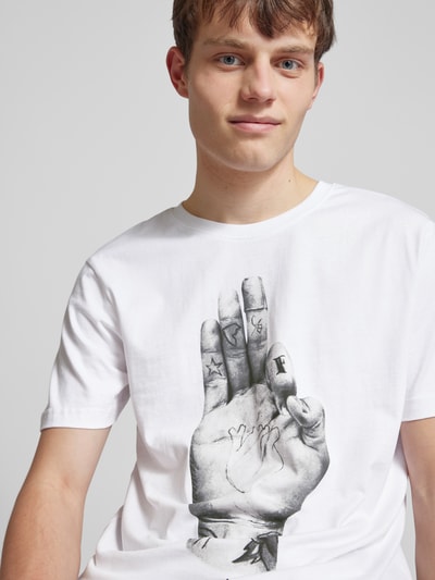 Mister Tee T-shirt met motiefprint, model 'SIGN LIGHTS' Wit - 3