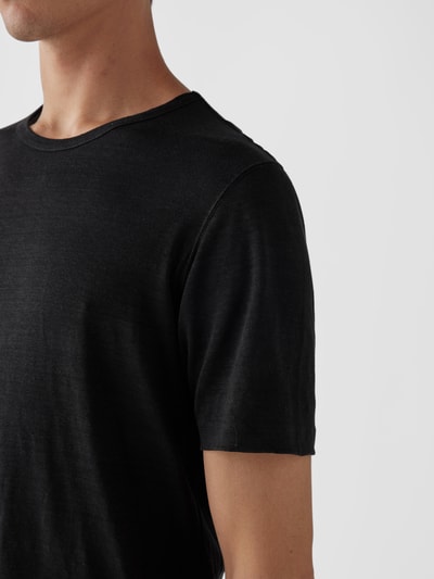 Lardini T-Shirt aus Leinen Dunkelgrün 3
