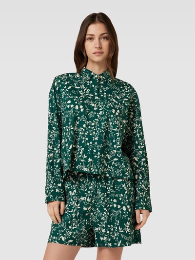 Jake*s Casual Blouse met all-over print Donkergroen - 4