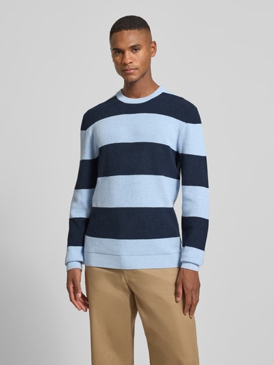 MCNEAL Strickpullover mit Streifenmuster und Rundhalsausschnitt Bleu Melange 4