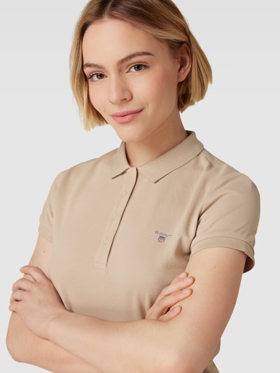 Gant Knielange polojurk met labelstitching Zand - 3