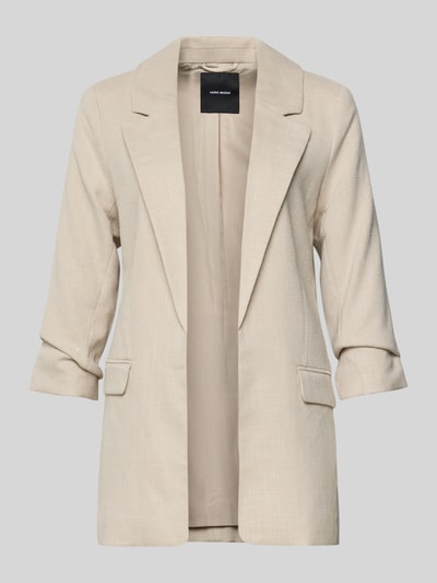 Produktfoto, Slim Fit Longblazer mit Viskose-Anteil Modell 'FRIDA' von Vero Moda, beżowa melanżowa webowa tkanina, klapy, kieszenie z patkami