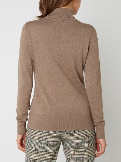 Montego Rollkragenpullover mit gerippten Abschlüssen Taupe Melange 5