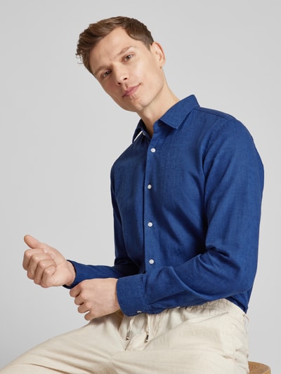 JOOP! Koszula casualowa o kroju slim fit z kołnierzykiem typu kent Błękitny 3