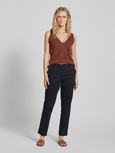 Christian Berg Woman Tapered fit chino met riem Zwart - 1