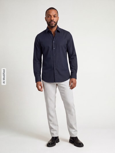 OLYMP Level 5 slim fit zakelijk overhemd met kentkraag Marineblauw - 1