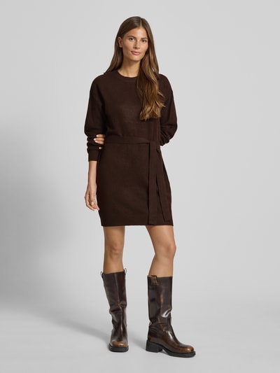 ICHI Relaxed Fit Kleid in Strick-Optik Modell 'Dasila' Dunkelbraun 1