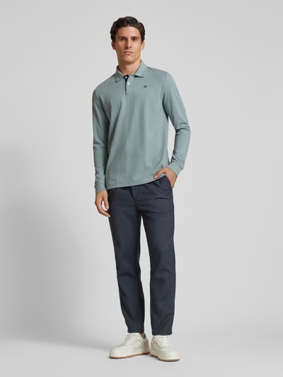 Tom Tailor Regular Fit Langarmshirt in Piqué-Optik aus reiner Baumwolle Hellgruen 1