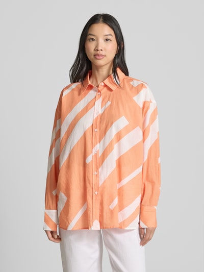 OPUS Regular fit overhemdblouse met doorknoopsluiting Oranje - 4