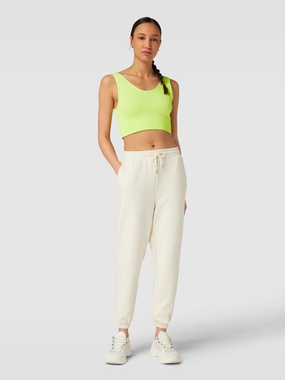 TheJoggConcept Crop Top mit U-Ausschnitt Modell 'SAHANA' Neon Gelb 1