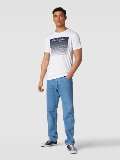 Jack & Jones T-Shirt mit Rundhalsausschnitt Modell 'STOKE' Weiss 1