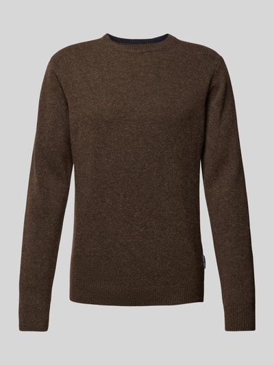 Casual Friday Strickpullover mit Strukturmuster Modell 'Karl' Dunkelbraun 1