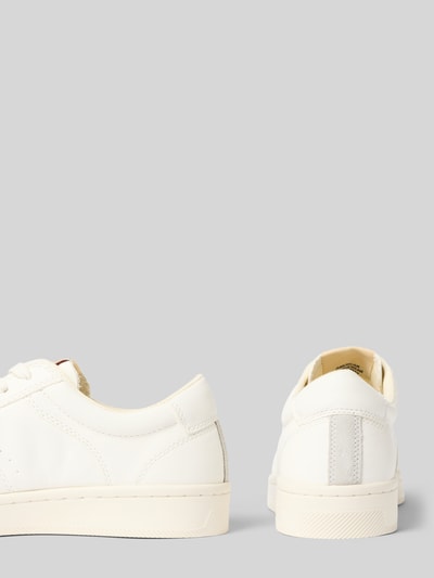 Produktfoto, Sneaker aus Leder mit Label-Details Modell 'PREPLA' von Gant in Weiß, runde Form, strukturierte Sohle, Kontrastdetails am Schaft, Damen Sneaker, Größe 40 mit 3 cm Absatzhöhe und 7 cm Schafthöhe, Schaftweite 9 cm