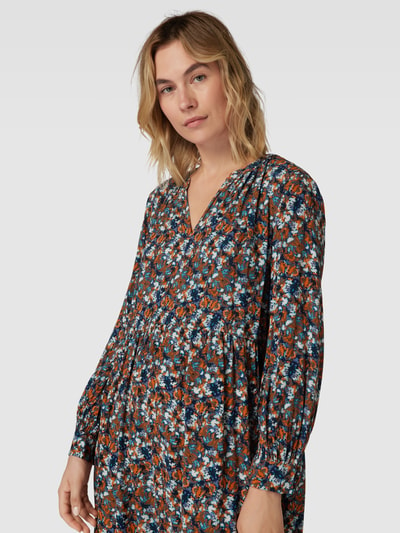 Tom Tailor Mini-jurk van viscose met all-over motief Marineblauw - 3