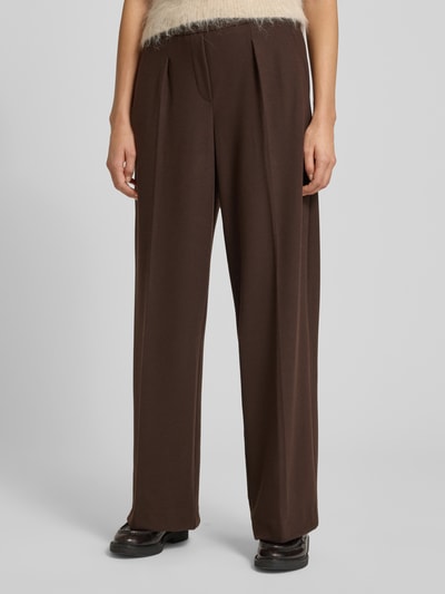 Stehmann Stoffen broek met elastische band, model 'Francis' Donkerbruin - 4