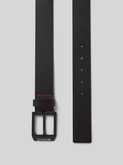 BOSS Ledergürtel mit mattschwarzer Logo-Schließe Black 3