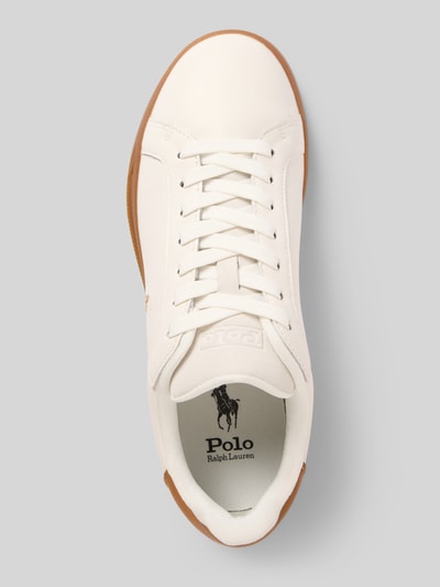 Produktfoto, Low Top Sneaker aus echtem Rindsleder von Polo Ralph Lauren, unifarbenes glattes Leder, runde Schuhspitze, strukturierte Sohle