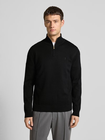 Armedangels Regular Fit Troyer aus reiner Baumwolle Modell 'FAABES' Black 4