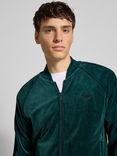adidas Originals Bluza rozpinana o kroju slim fit z wyhaftowanym logo Ciemnozielony 3