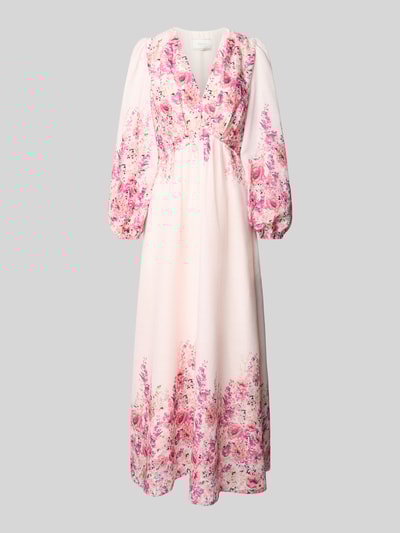 Neo Noir Maxi-jurk met V-hals, model 'SILFI' Lichtroze - 2