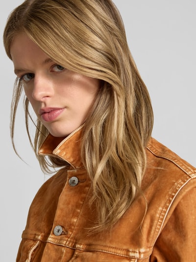 Rabanne Jeansjacke mit Knopfleiste Camel 3