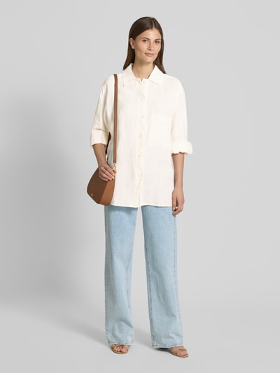 Marc O'Polo Relaxed FIT linnen blouse van lichtgewicht materiaal Wit - 1