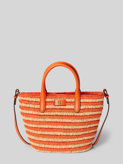 Lauren Ralph Lauren Tote Bag in Flecht-Optik Modell 'BRIE' Orange 2