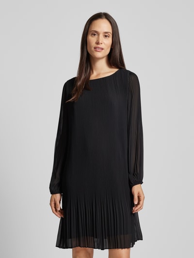 s.Oliver BLACK LABEL Fließendes Langarmkleid aus plissiertem Chiffon Black 4