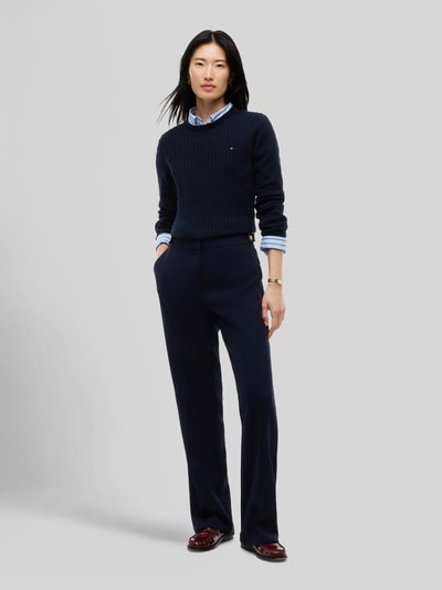 Tommy Hilfiger High Waist Stoffhose mit Goldknöpfen Marine 1