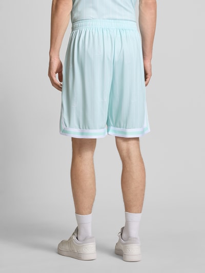 KARL KANI Relaxed fit bermuda met logostitching, model 'Varsity' Oceaanblauw - 5