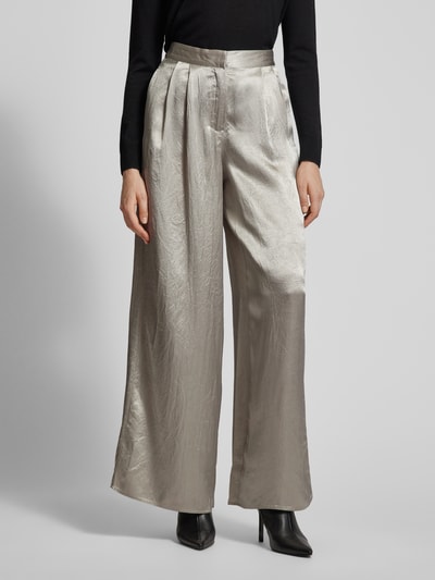 Selected Femme Wide leg stoffen broek in metallic, model 'SELENE' Beige - 4