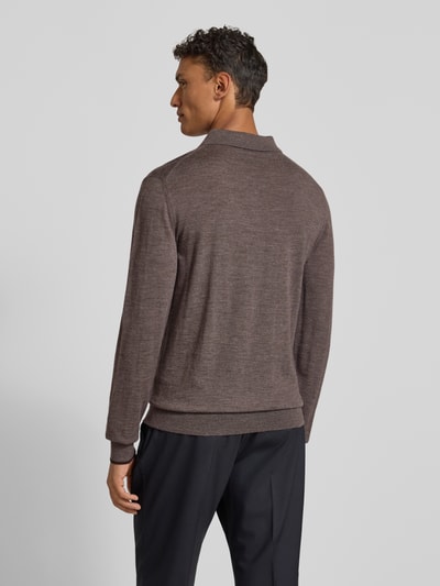 CRUNA Strickpolo mit Kentkragen Taupe 5