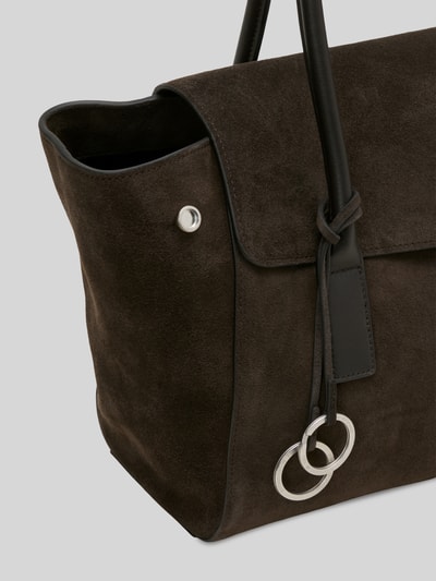 Marc O'Polo torba shopper z welurowej skóry bydlęcej z metalowymi pierścieniami Ciemnobrązowy 5