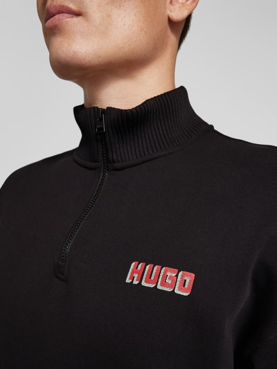 HUGO Sweatshirt met opstaande kraag, model 'Diqiele' Zwart - 3