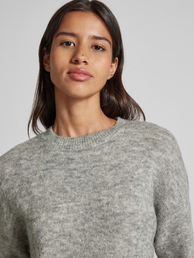 MSCH Copenhagen Gebreide pullover met ribboorden, model 'Festina' Middengrijs gemêleerd - 3