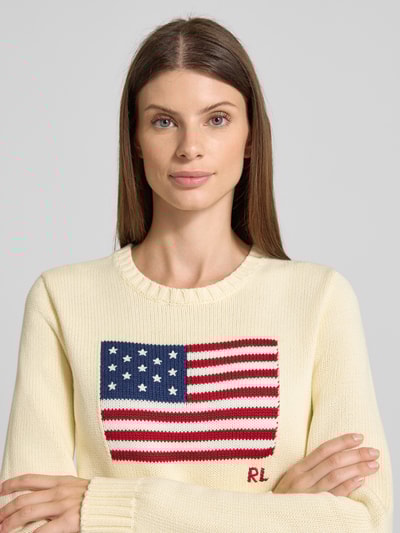 Polo Ralph Lauren Strickpullover mit Motiv-Stitching Offwhite 3