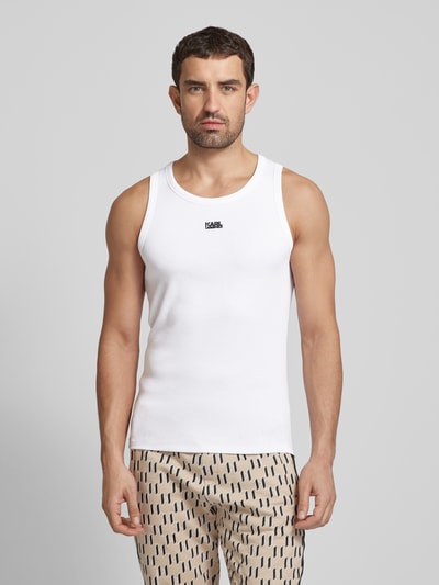 Karl Lagerfeld Tanktop met labelprint Wit - 4