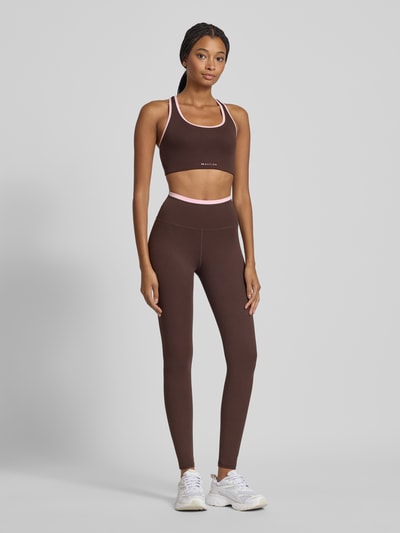 P.E Nation Sport-BH mit Label-Print Modell 'STELLAR' Dunkelbraun 1