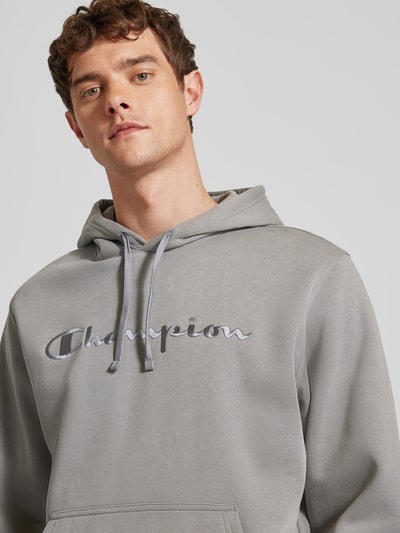 CHAMPION Hoodie mit Label-Stitching Mittelgrau 3